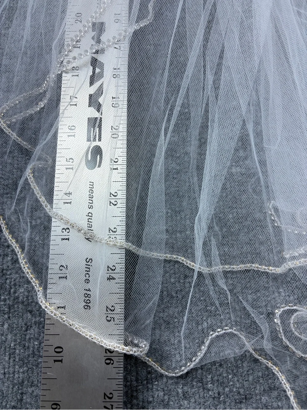 David's Bridal Soft White Two Tier Rhinestone Edge Bridal Veil Comb New USA Made - Picture 12 of 12